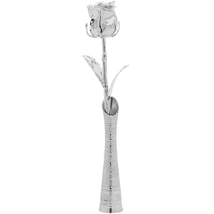 silver rose in vase